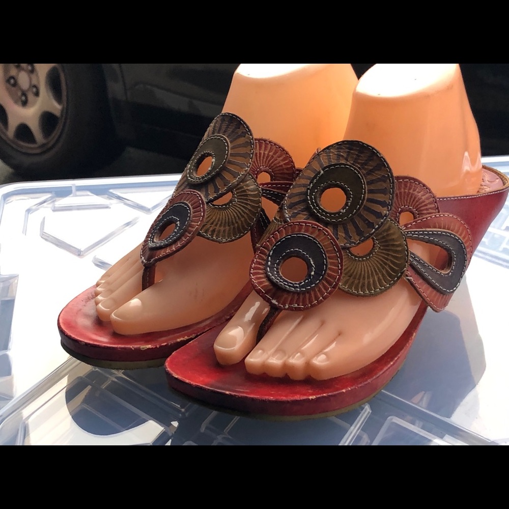 Spring Step Lartiste Deandra Wedge Sandals Size 9